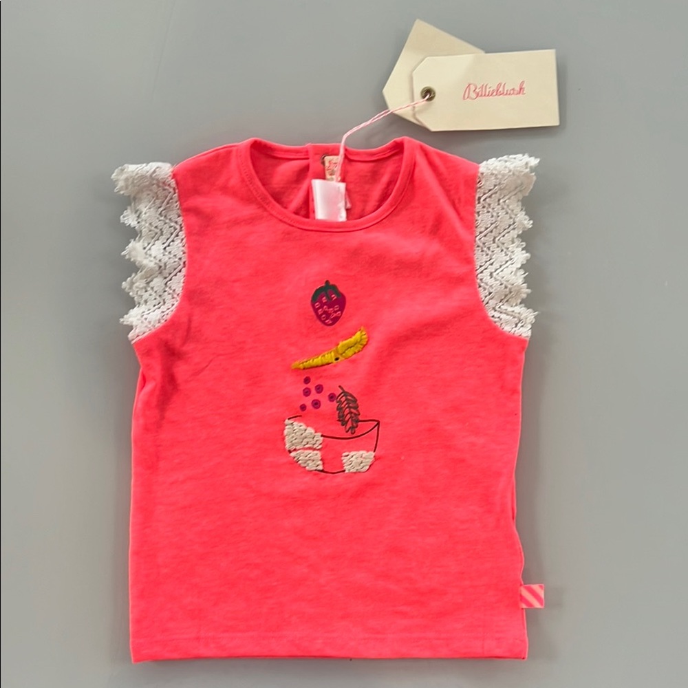Billieblush NWT Kids Pink Lace Sleeve Top